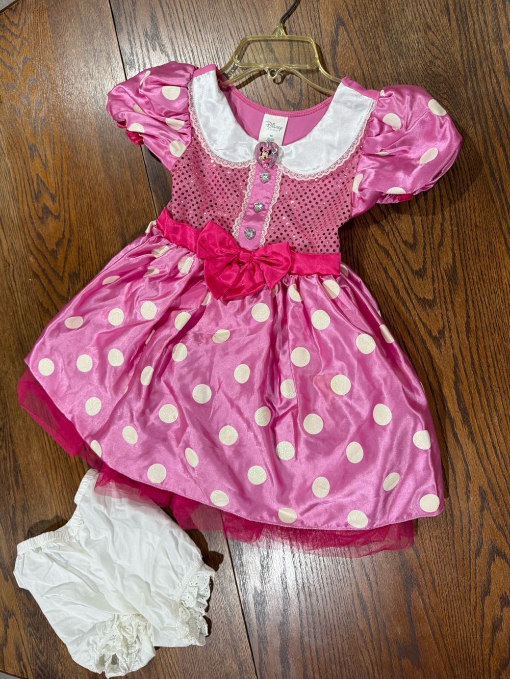 Disney Pink and White Polka Dot Minnie Mouse Dress Costume